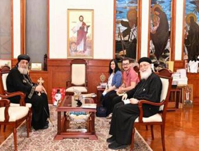 قداسة البابا اثناء استقباله القس بولس نصر