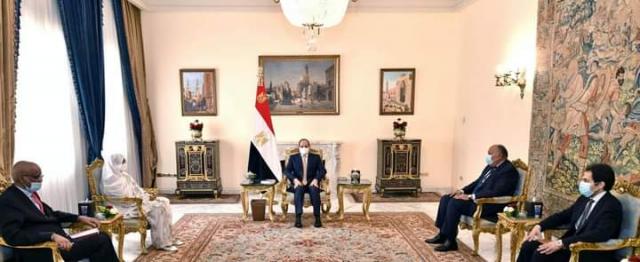 الرئيس خلال المباحثات المصرية السودانية