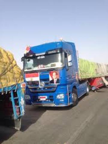 سيارات المساعدات المصرية لقطاع غزة 