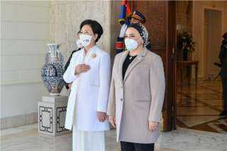 السيدة انتصار السيسى : شرفت اليوم باستقبال قرينة السيد رئيس كوريا الجنوبية