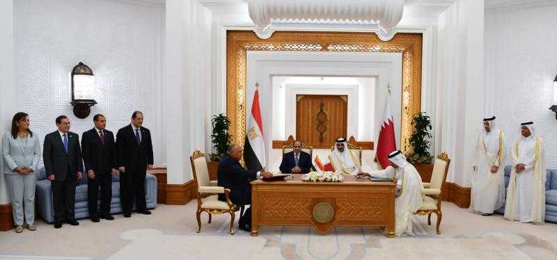 الرئيس السيسي وأمير قطر يشهدان توقيع عدد من مذكرات التفاهم