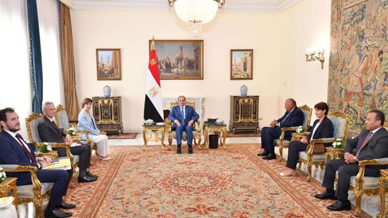 الرئيس عبد الفتاح السيسى خلال اجتماعه مع وزيرة خارجية فرنسا