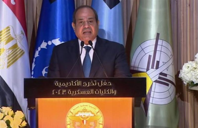 الرئيس السيسى خلال حفل تخرج دفعات جديدة من الكليات العسكرية