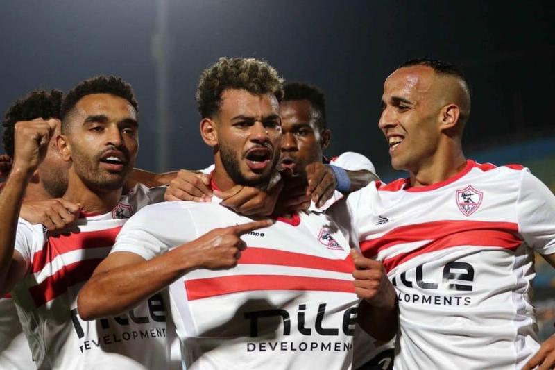 فرحة لاعبى الزمالك بهدف دونجا