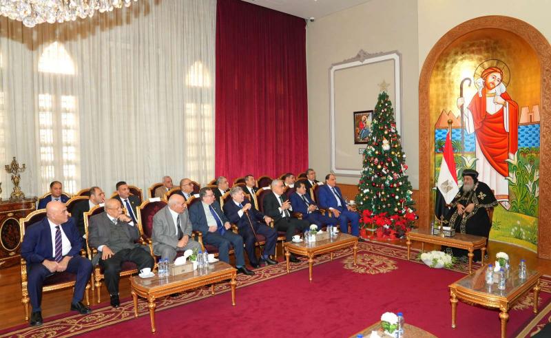 جانب من زيارة النائب العام ومجلس القضاء الأعلى الكاتدرائية