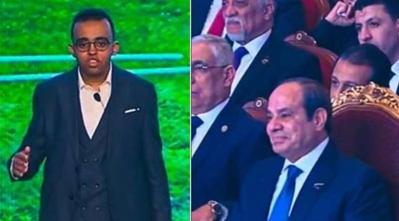الرئيس السيسى والابن عبدر الرحمن من ذوى الهمم