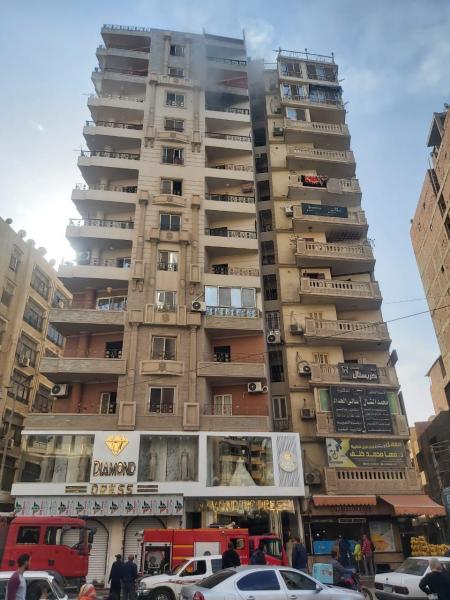 اطفاء طنطا تخمد حريق بشقة فى برج سكنى