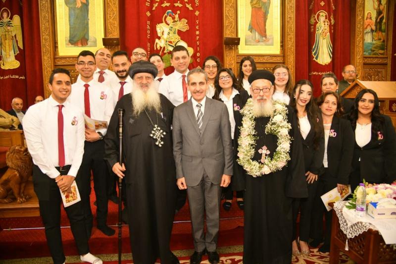 محافظ الغربية يشارك في احتفالية اليوبيل الذهبي لسيامة القمص أرسانيوس عوض بكنيسة ماري جرجس بكفر الزيات