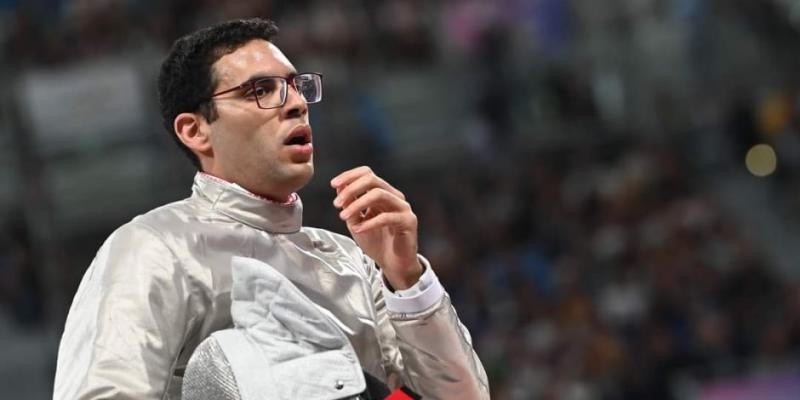 محمد عامر لاعب سلاح السيف يتأهل لربع نهائى أولمبياد باريس