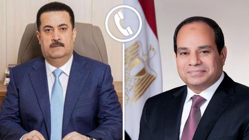 الرئيس السيسى ورئيس وزراء العراق محمد شياع