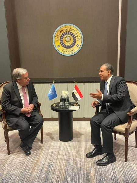 ▪︎وزير الخارجية والهجرة يلتقي بالسكرتير العام للأمم المتحدة