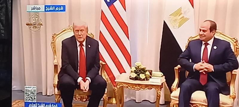الرئيسان السيسى وترامب فى شرم الشيخ 