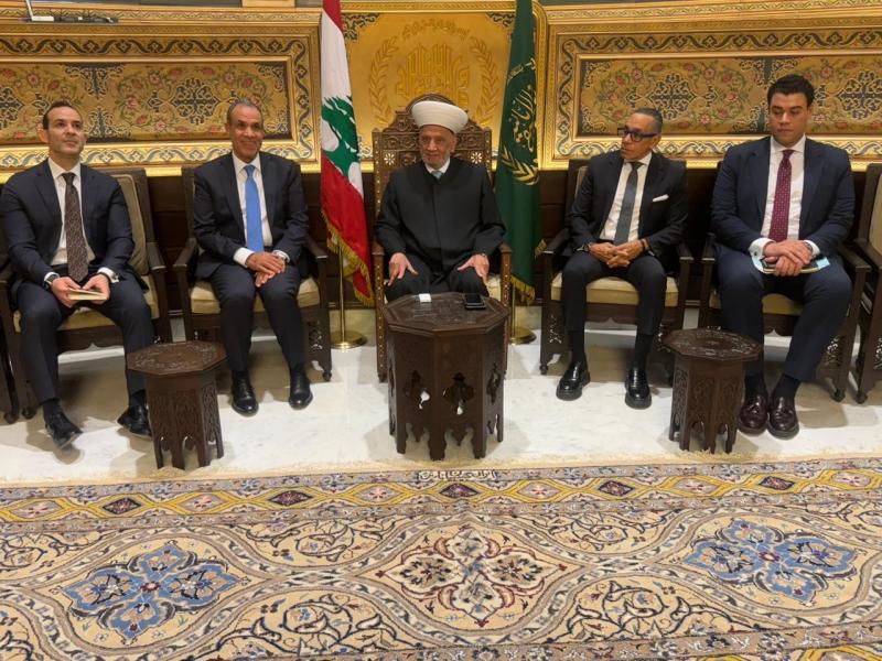  د. بدر عبد العاطى وزير الخارجية يلتقي مفتي الجمهورية اللبنانية
