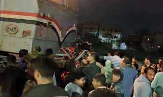 قطار يدهس ميكروباص بالمنوفية