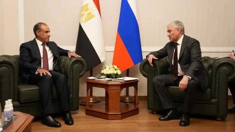 وزير الخارجية يلتقي رئيس مجلس الدوما الروسي