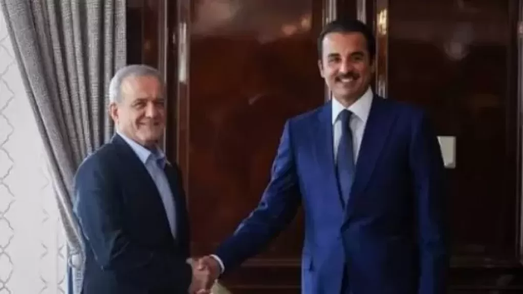 أمير قطر و الرئيس الإيراني 